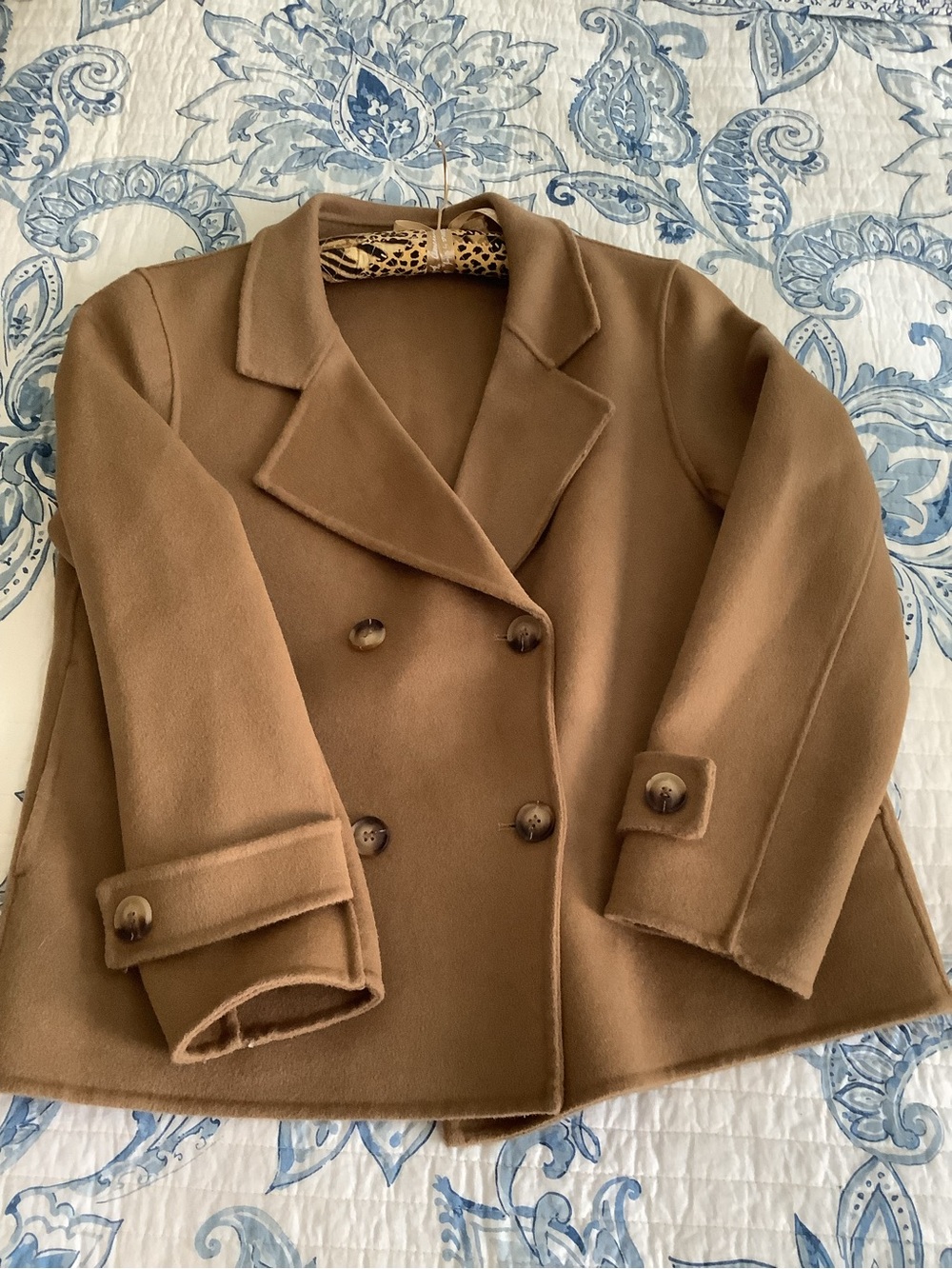 Double Breasted Brown Pea Coat Jacket
